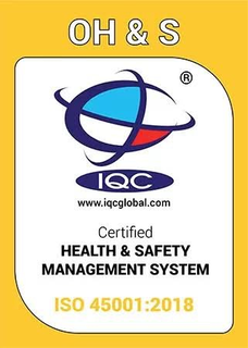 ISO 45001:2018 — Occupational Health & Safety Management System, certified by IQC