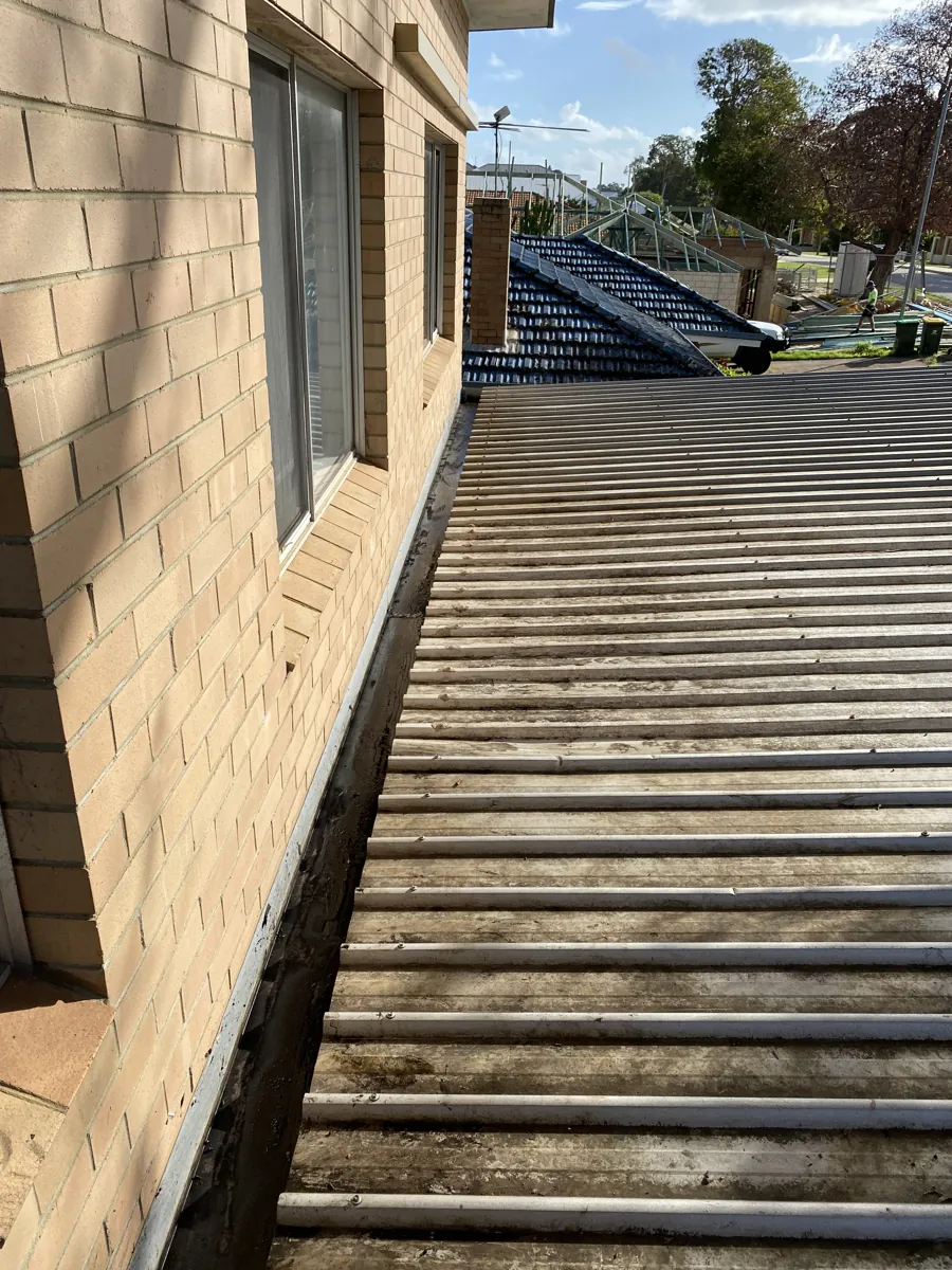 The same gutter cleared after ProFlo vacuum cleaning, Perth