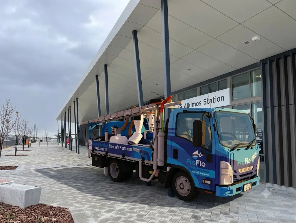ProFlo WA vacuum gutter cleaning truck at Alkimos Station in Perth's northern coastal corridor