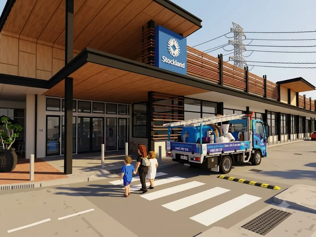 ProFlo WA vacuum gutter cleaning truck at Baldivis Stockland shopping centre