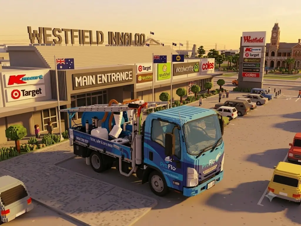 ProFlo WA vacuum gutter cleaning truck at Westfield Innaloo