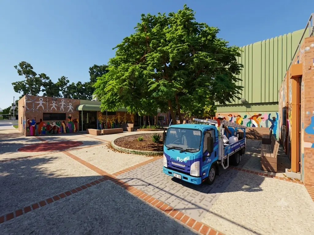 ProFlo WA vacuum gutter cleaning truck in Langford Perth community precinct