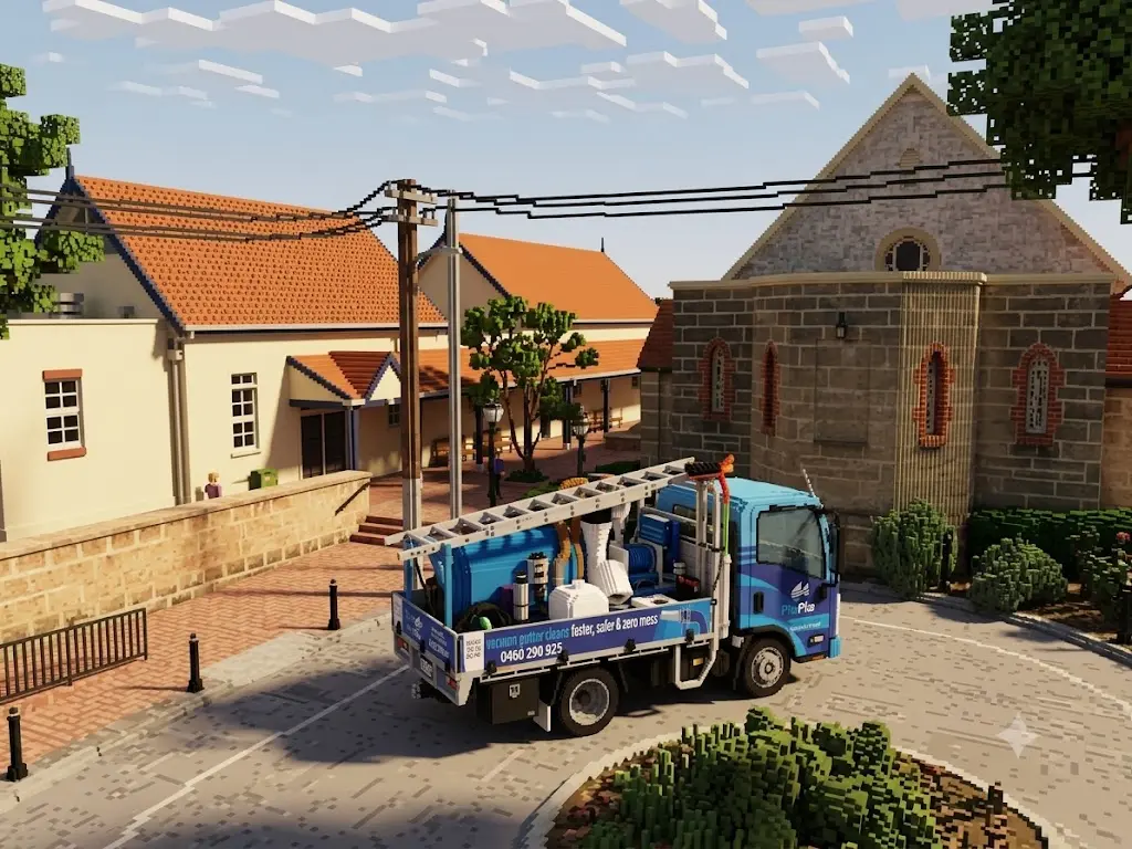 ProFlo WA vacuum gutter cleaning truck in Mosman Park riverside heritage street