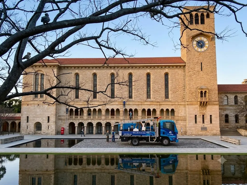ProFlo WA vacuum gutter cleaning truck at University of Western Australia Nedlands