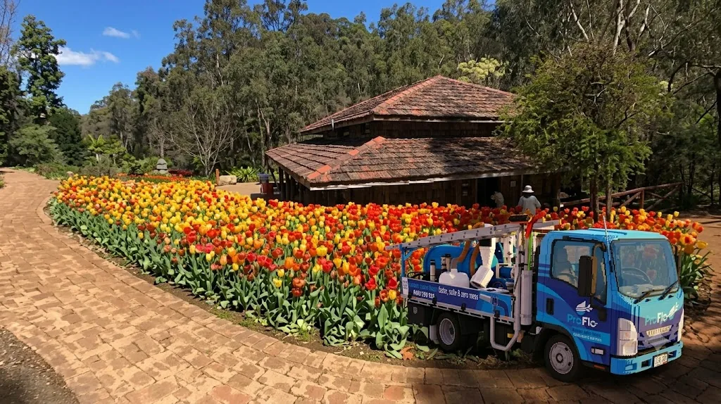 ProFlo WA vacuum gutter cleaning truck at Araluen Botanic Park, Roleystone, in the Perth Hills
